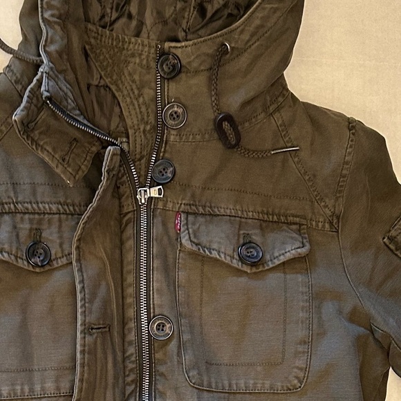 Levi’s Hooded Military Army Green Jacket from Nordstroms Sz-M Q10 - Picture 9 of 13